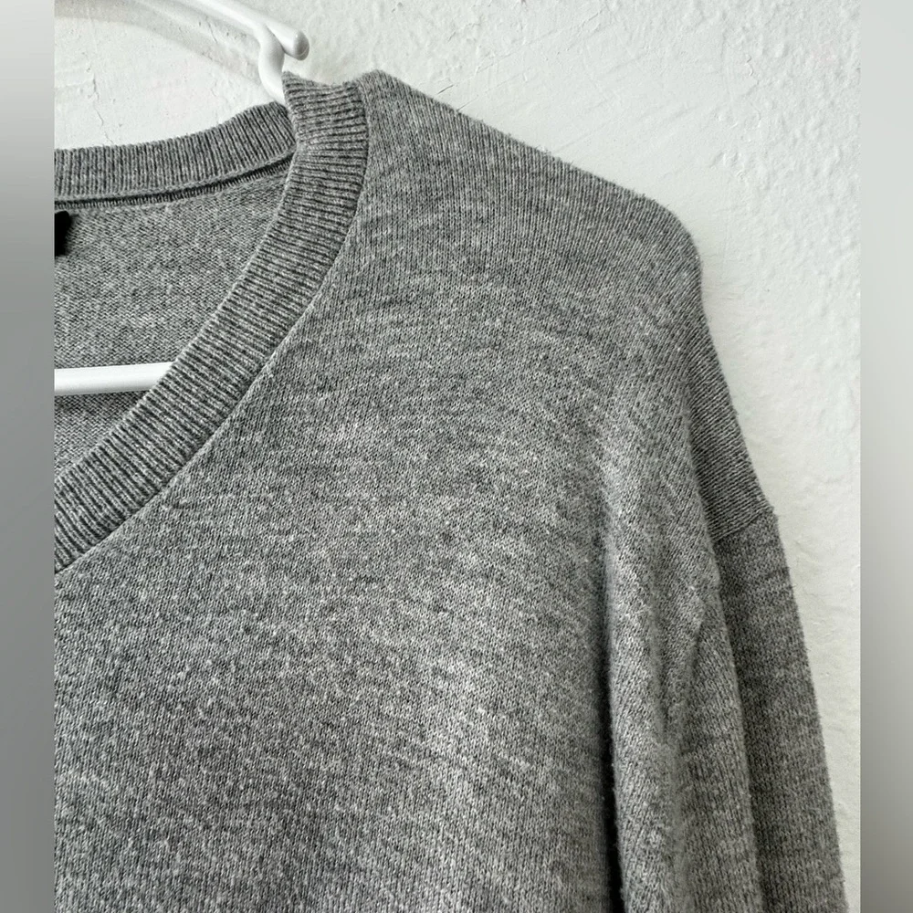 BANANA REPUBLIC Sweater Men Large L Cotton&Viscosa Pullover Light Gray Jersey